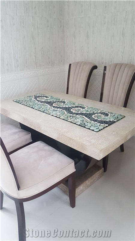 Green Timor Coral Stone Mosaic Table Mat