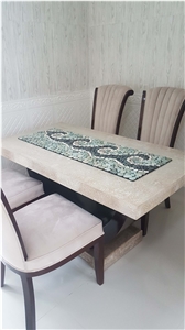 Green Timor Coral Stone Mosaic Table Mat