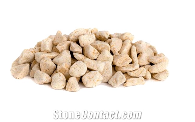 Fosil Yellow Marble Tumbled Pebble Stone