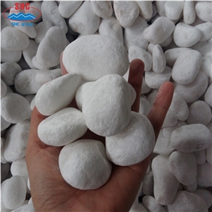 Snow White Pebbles Tumbled Pebbles For Decoration