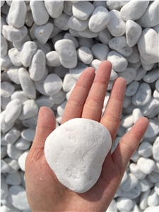Snow White Top Grade Tumbled Pebbles For Garden Decoration