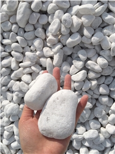 Snow White Top Grade Tumbled Pebbles For Garden Decoration