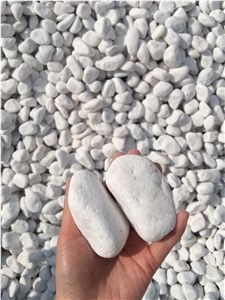 Snow White Top Grade Tumbled Pebbles For Garden Decoration
