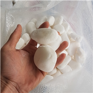 Snow White Tumbled Pebbles Landscaping Decoration