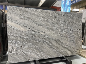 Amber Blue White Mesh Texture Granite