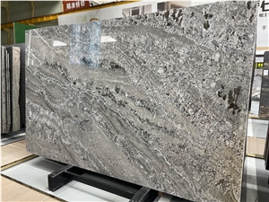 Amber Blue White Mesh Texture Granite