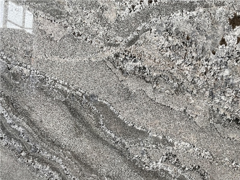 Amber Blue White Mesh Texture Granite