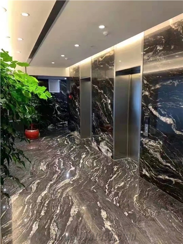 Magma Vein Cosmic Black Granite