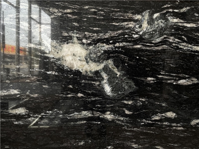 Magma Vein Cosmic Black Granite