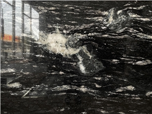 Magma Vein Cosmic Black Granite