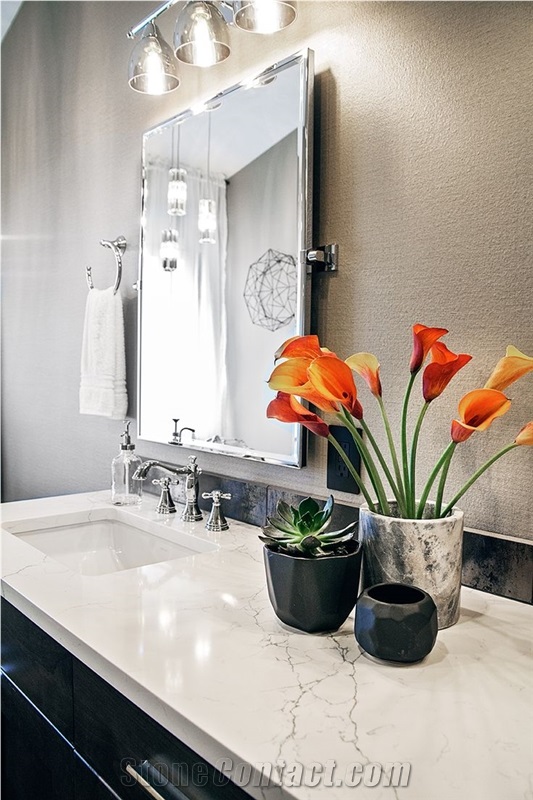 Calacatta Avenza Quartz Vanity Top