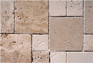 Mexican Light Travertine Tumbled French Pattern