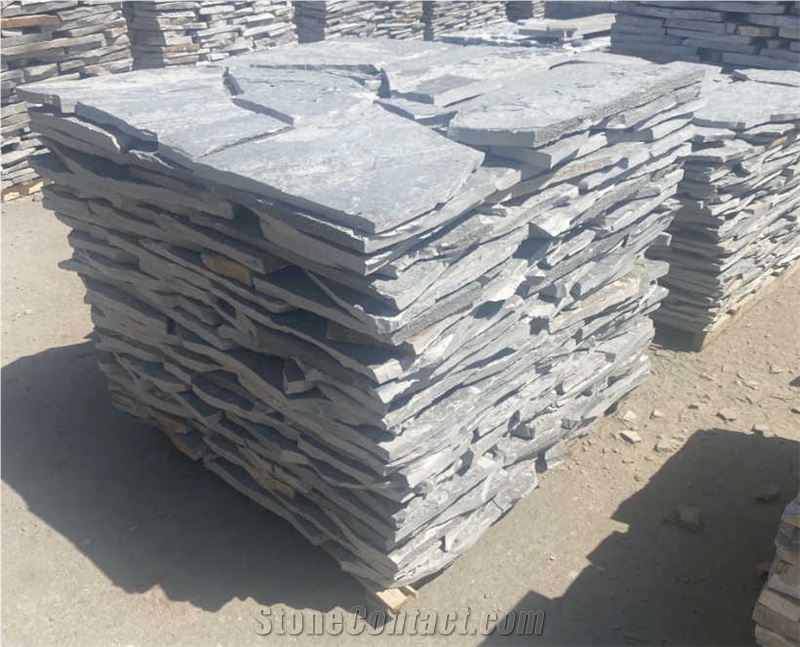 Gray Struganik Flagstone, Silver Gneiss Fractured Stones