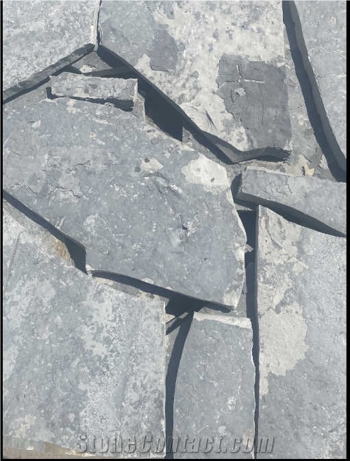 Gray Struganik Flagstone, Silver Gneiss Fractured Stones