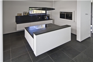Preta Ardosia Brazilian Black Slate Leathered Kitchen Countertop