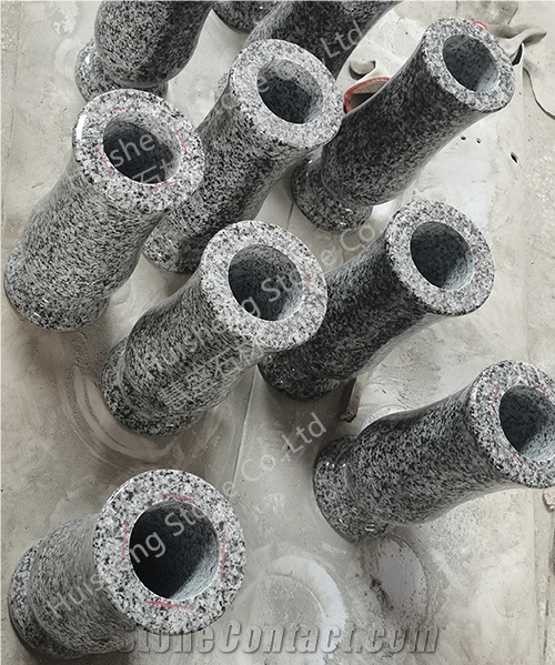 Dark Grey Granite Vase, Grey Granite Monumental Vase