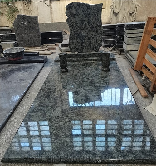 Olive Green Granite Tombstone/Monument/Gravestone