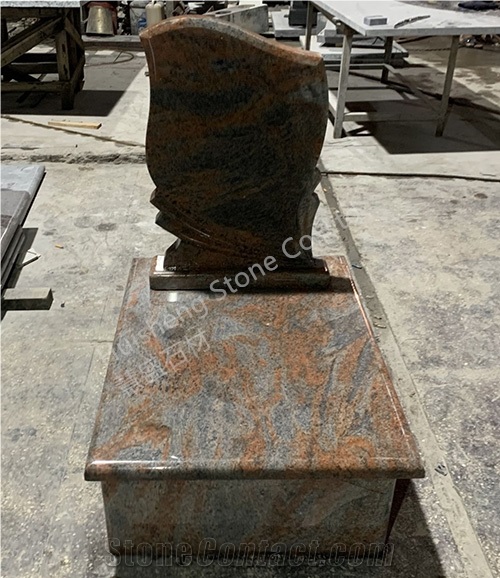 Red Multicolor Tombstone/Monument/Gravestone