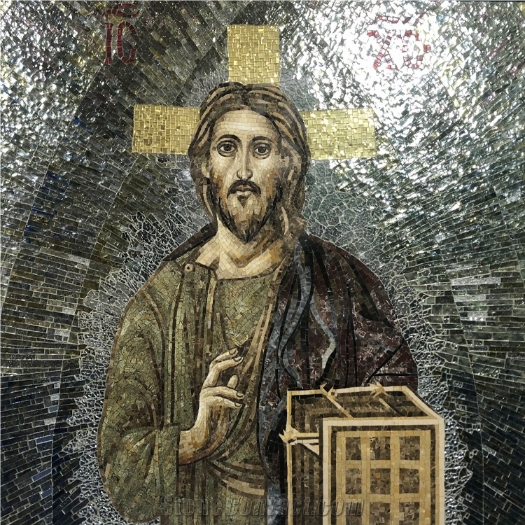 Mosaic With The Head Of Medusa At Glass Mosaic Pattern
