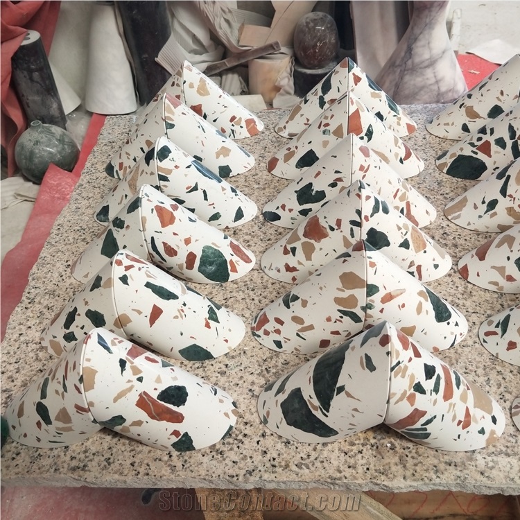 Terrazzo Home Decor Stone Bookend Sets For Shelves