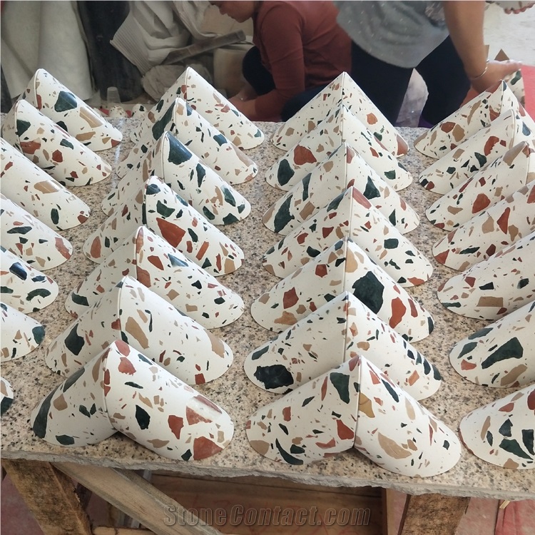 Terrazzo Home Decor Stone Bookend Sets For Shelves