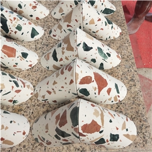 Terrazzo Home Decor Stone Bookend Sets For Shelves