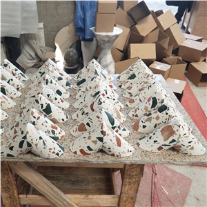 Terrazzo Home Decor Stone Bookend Sets For Shelves