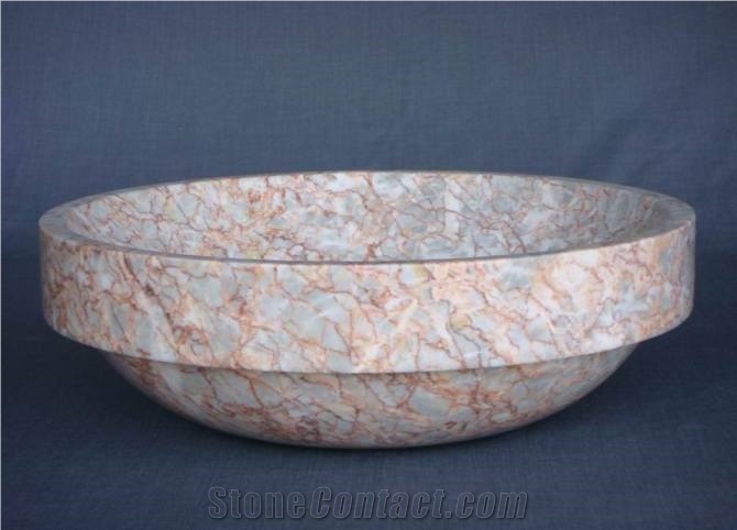 China Factory Art Basin Marble Bathroom Agate Red Sink