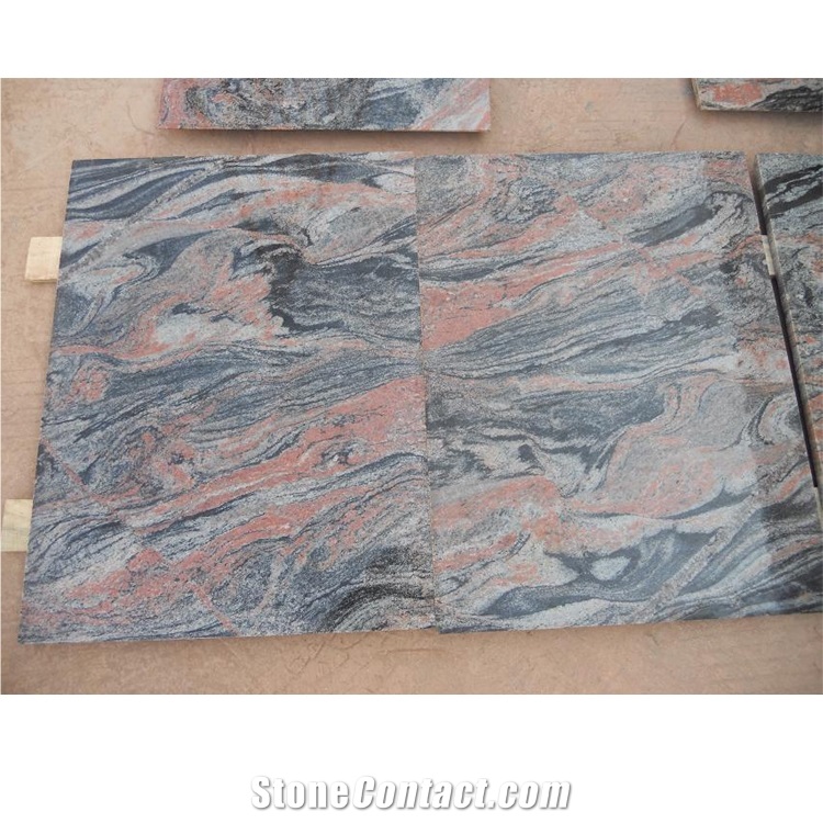 China Multicolor Red Granite Split Edges Polish Floor Tiles