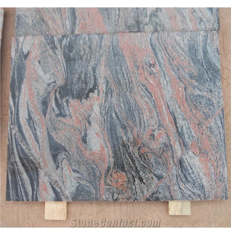 China Multicolor Red Granite Split Edges Polish Floor Tiles