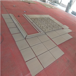China Yellow Sandstone Relief For Interior Wall CNC Carving