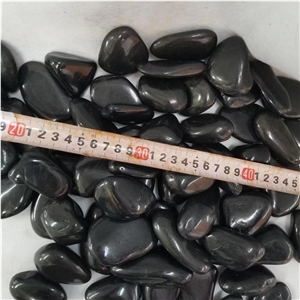Decoration River Rock Polished Black Nature Stone Pebble