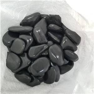 Decoration River Rock Polished Black Nature Stone Pebble