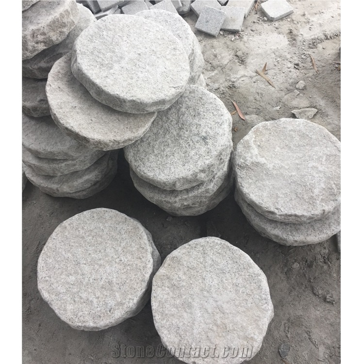 Round Grey Granite Step Stone Walkway Paver Stone