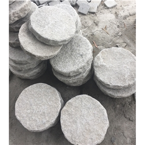 Round Grey Granite Step Stone Walkway Paver Stone