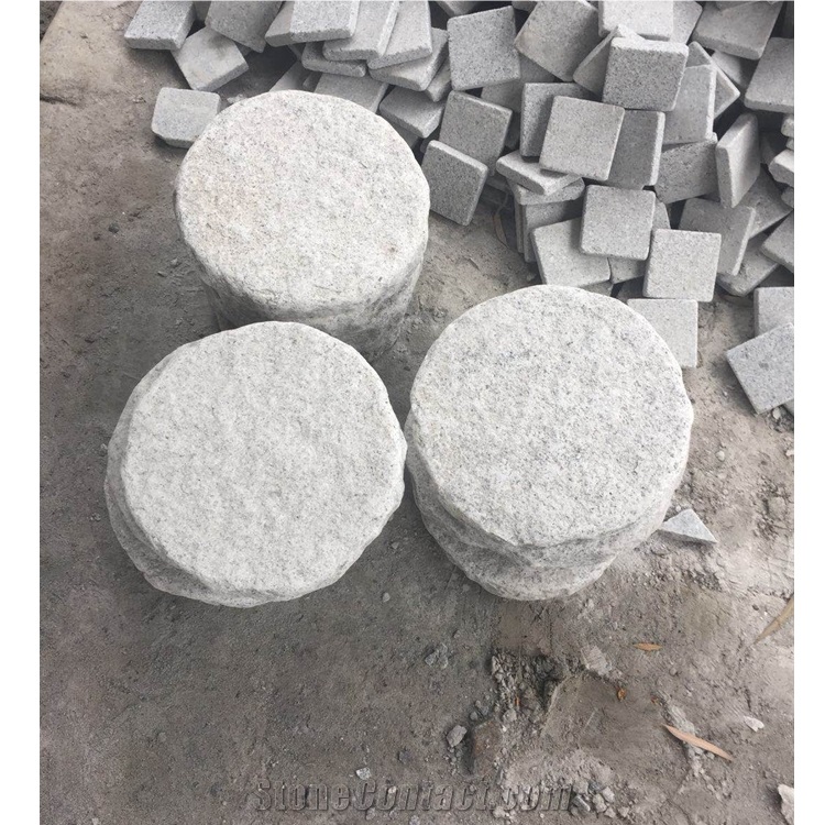 Round Grey Granite Step Stone Walkway Paver Stone