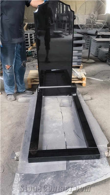 Shanxi Black Natural Granite Tombstone Monument Gravestone