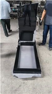 Shanxi Black Natural Granite Tombstone Monument Gravestone