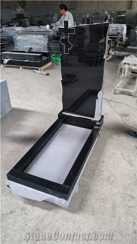 Shanxi Black Natural Granite Tombstone Monument Gravestone