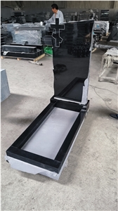 Shanxi Black Natural Granite Tombstone Monument Gravestone
