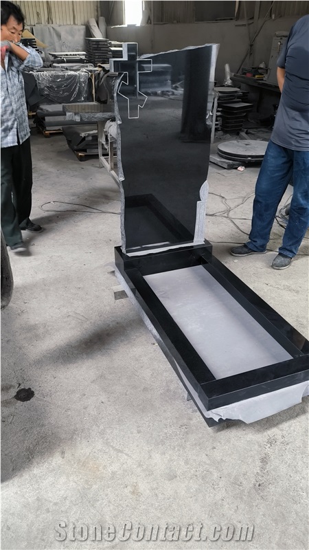 Shanxi Black Natural Granite Tombstone Monument Gravestone