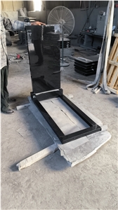 Tombstone Monument Russia Black Granite Memorial Headstone