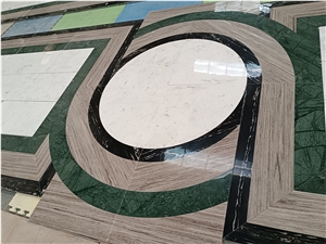 Waterjet Marble Medallion Inlay Medallion Floor  For Villa