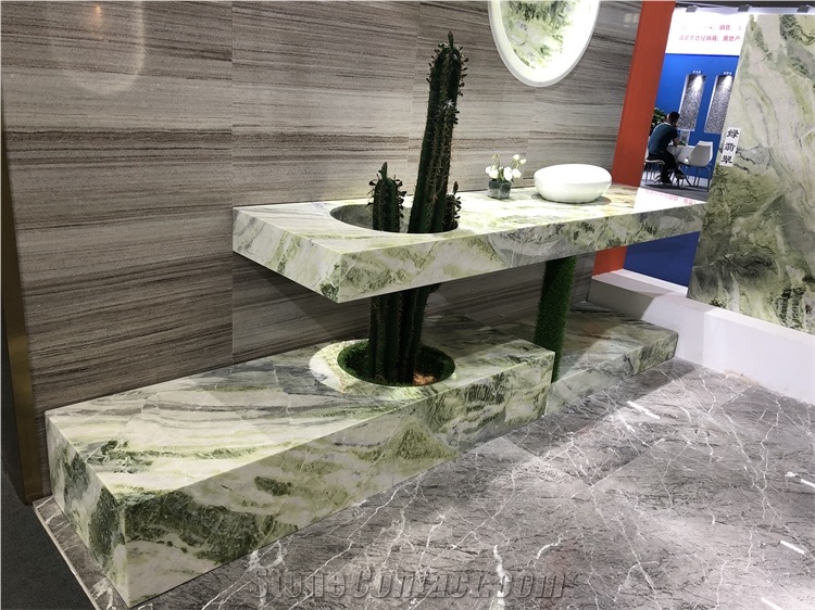 Wholesale Customized Designs And Sizes Green Marble Stairs