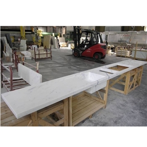 Bianco Carrara Marble Kitchen Countertops