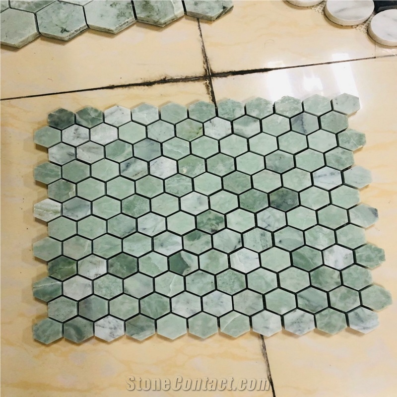 China Green Mosaic Tile For Bathroom And Floor