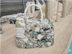 Cold Emerald Marble White Beauty Marble Ice Green Marble Bag