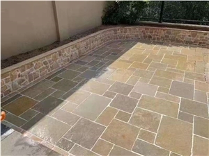 Beige Limestone Exterior Floor Tiles French Pattern