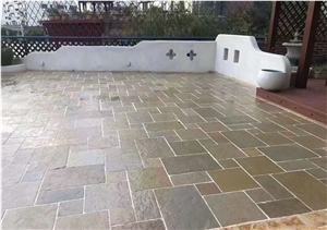 Beige Limestone Exterior Floor Tiles French Pattern