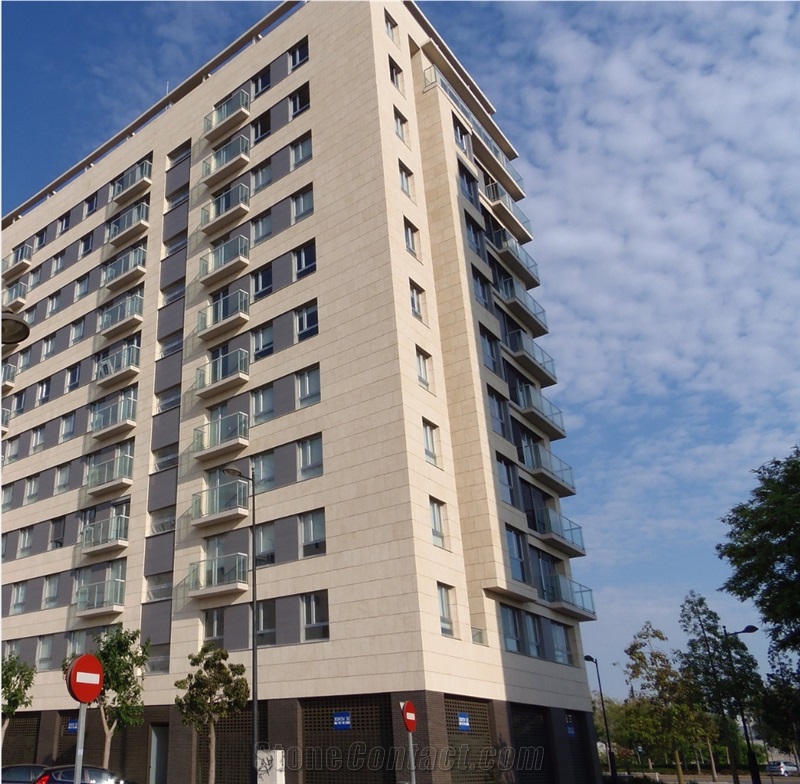 Ventilated Albamiel Stone Facade, Albamiel Sandstone Facade